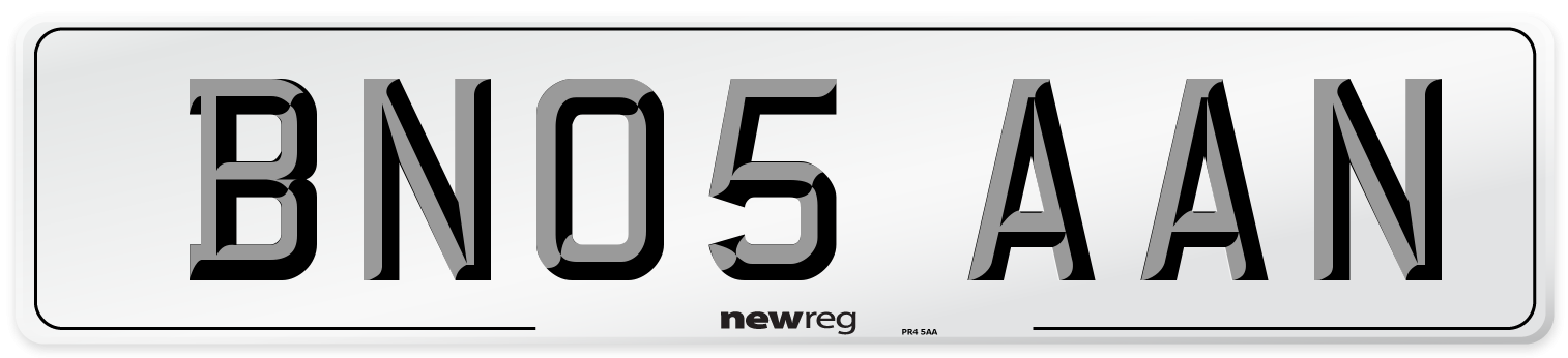 BN05 AAN Number Plate from New Reg